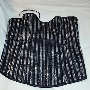 Sequin Strapless Corset Top